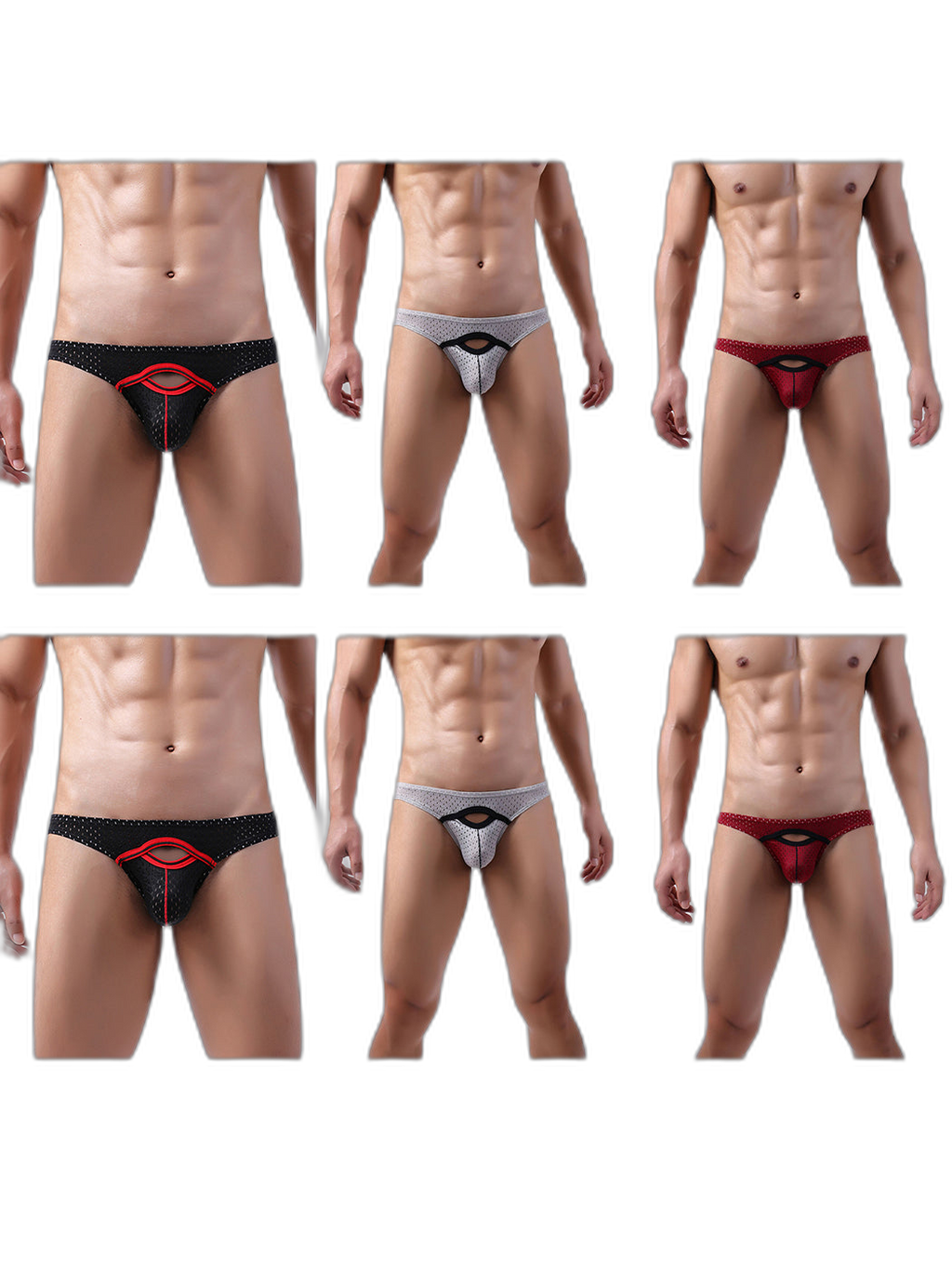 6 Pack Men’s Sexy Hollow Out Bikinis