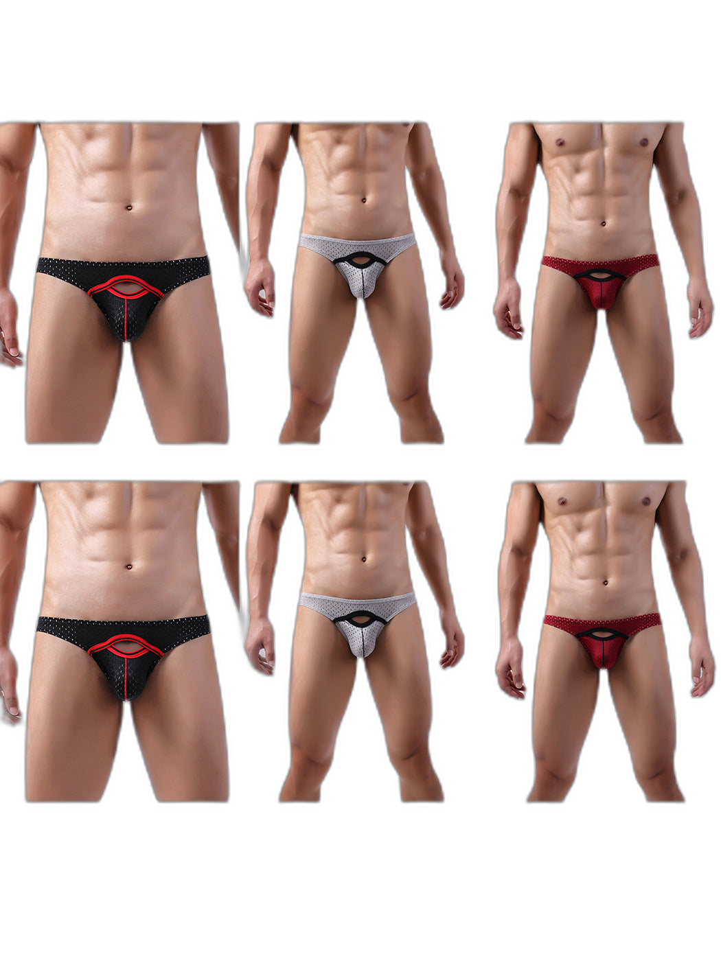 6 Pack Men’s Sexy Hollow Out Bikinis