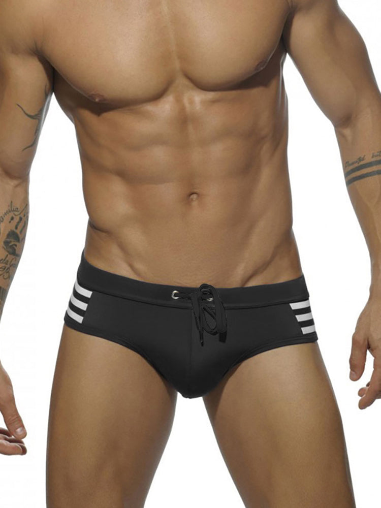 Men's Solid Color Low Rise Beach Swim Briefs