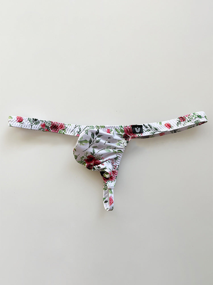 Men's High Elastic Ice Silk Printed Thong