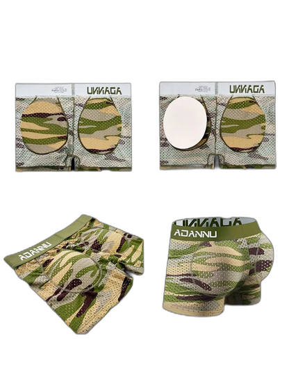 Camouflage Removable Hip Pad Boxer Briefs
