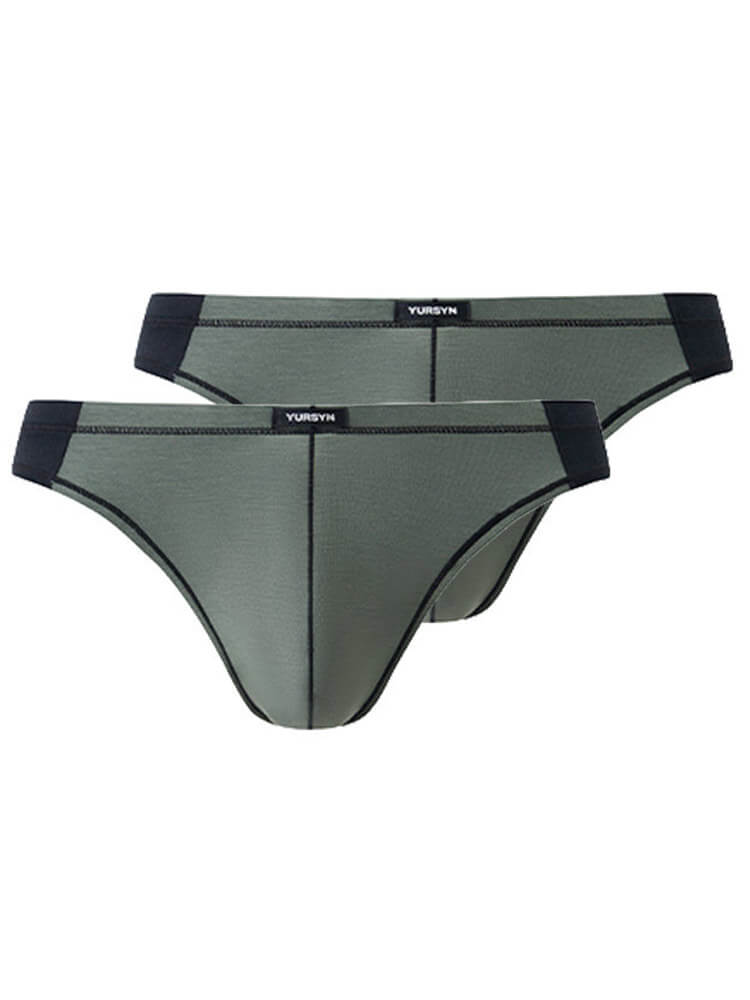 Men's Sexy Color-Blocked Modal Ice Silk Briefs