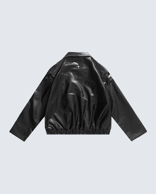 Heavy-Duty Deconstructed Studded Leather Jacket