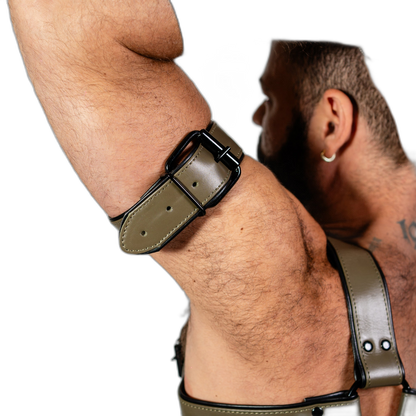 ruff GEAR Bold Leather Bicep Strap Army