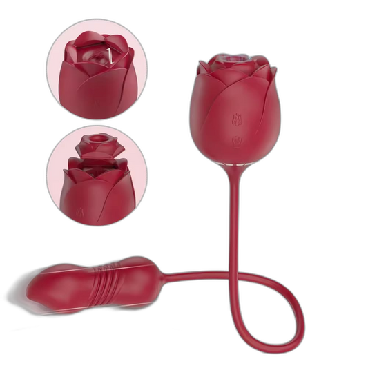 Immortal Flower V - 2-in-1 Clitoral Suction Stimulator with Thrusting Egg Vibrator