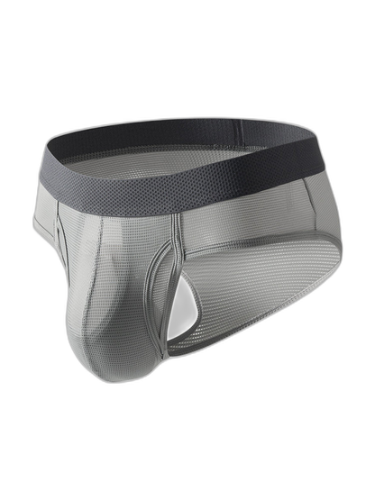 3 Pack Men's Ultra-Soft Breathable Mesh Ice Silk Briefs