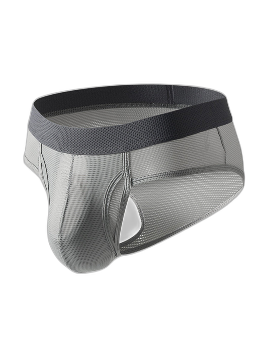 3 Pack Men's Ultra-Soft Breathable Mesh Ice Silk Briefs