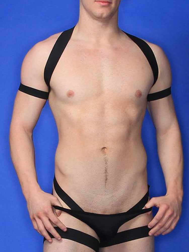 Men's Elastic Harness Briefs Leg Loop Set