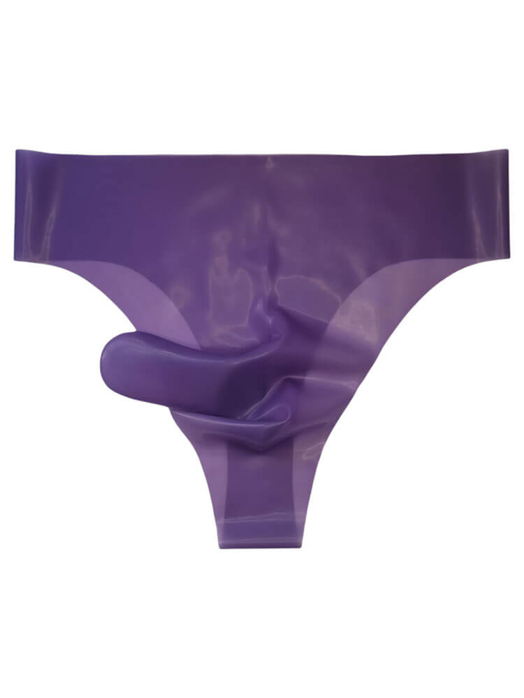 Men's Solid-Color Separate Pouch Latex Thong