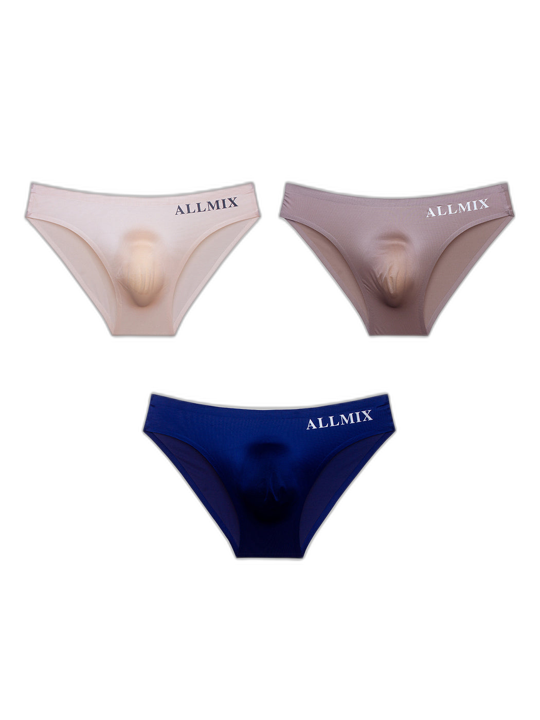 3 Pack ALLMIX Men's Sport Seamless Pouch Briefs