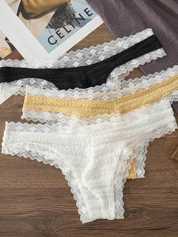 Men's Low-Rise Sexy Lace-Trimmed Briefs