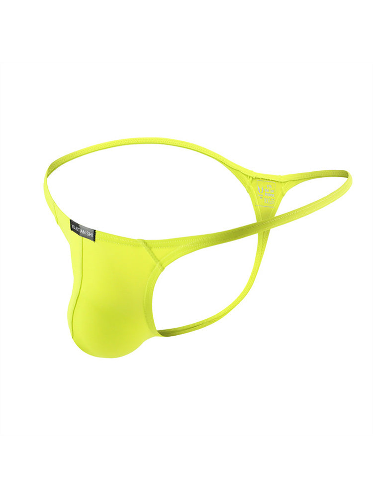 Solid Color Low Waist Breathable Nylon Thong