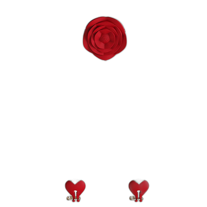 Rose Vibrating Nipple Clamps & Ball Gag Set