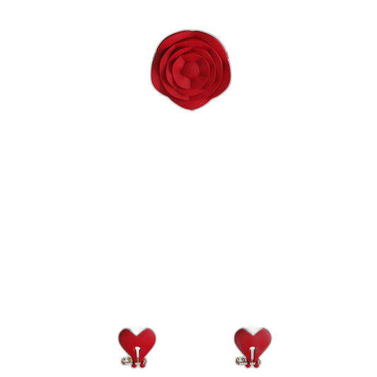 Rose Vibrating Nipple Clamps & Ball Gag Set