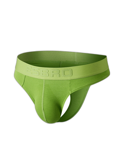 2 Pack Men's Ribbed Butt-Lifting U-Pouch Sexy Thong