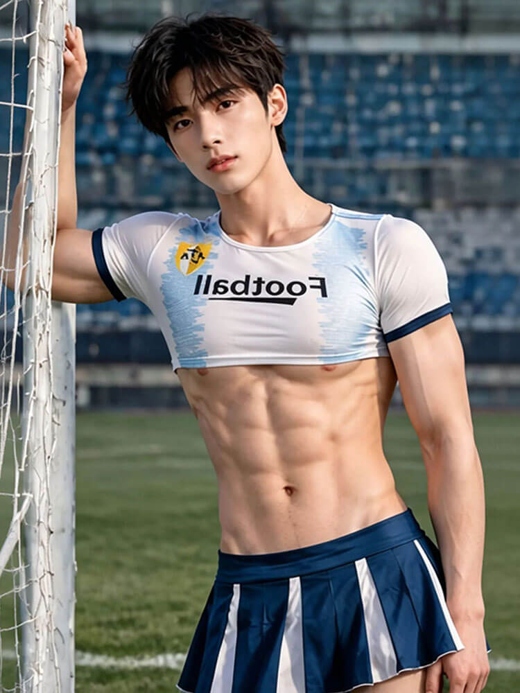 Men's Sexy Soccer Babe-Style Two-Piece Set