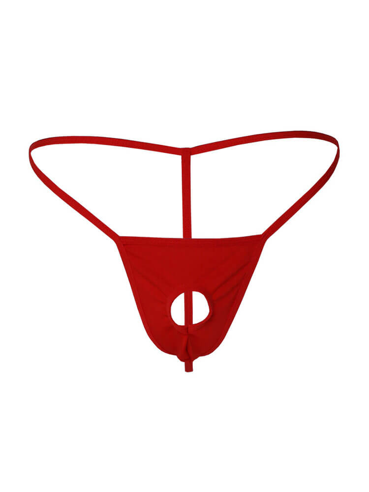 Men's Front Hollow Thin Strap Elastic Thong