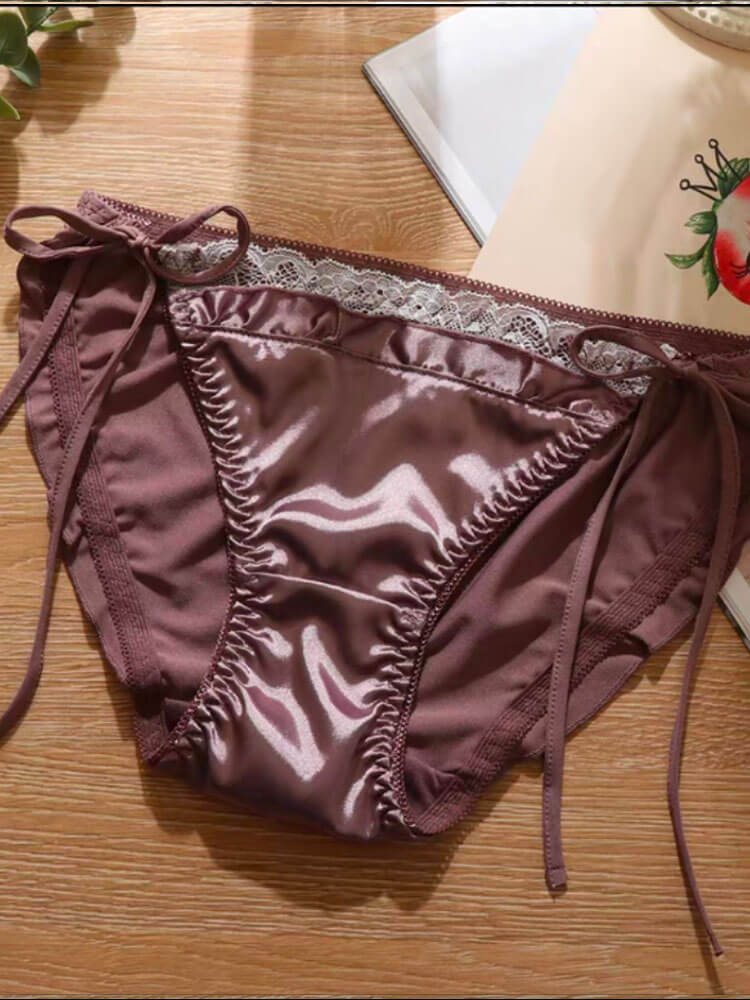 Men's Sexy Lace-Up Low Waist Lace Briefs