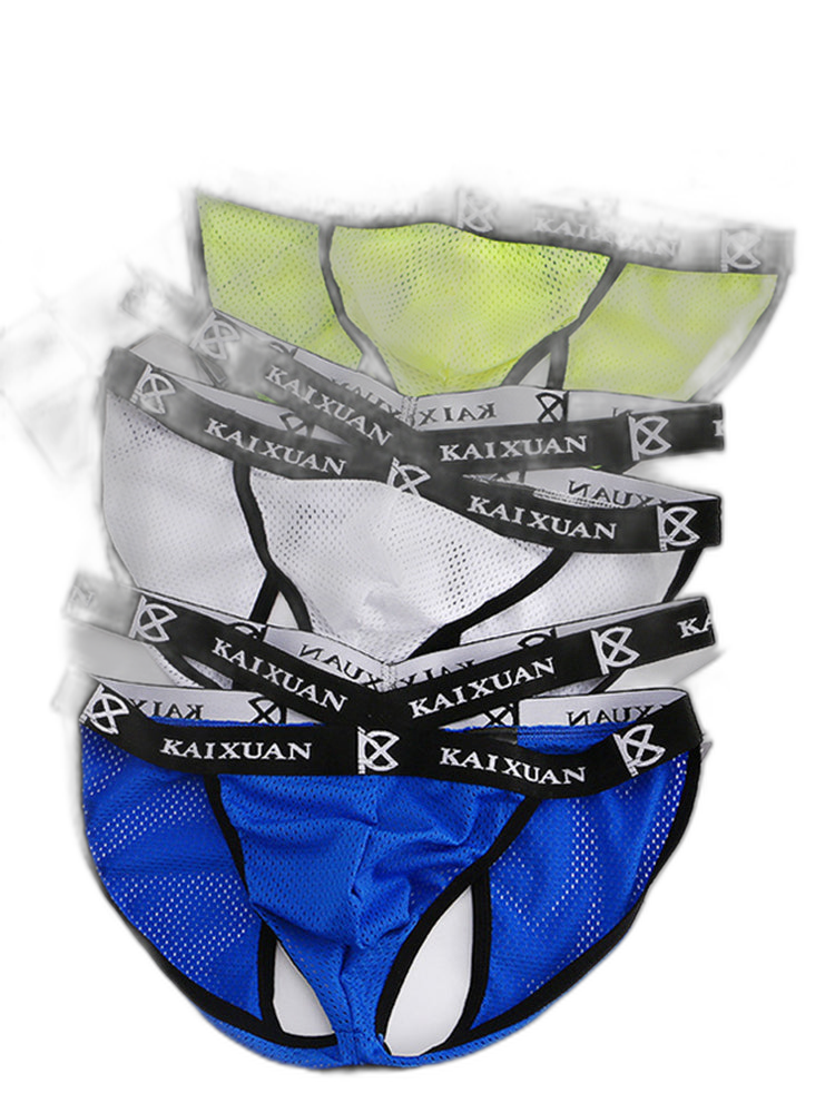 2 Pack Men's Ice Silk Mesh Capsule Pouch Sexy Jockstrap