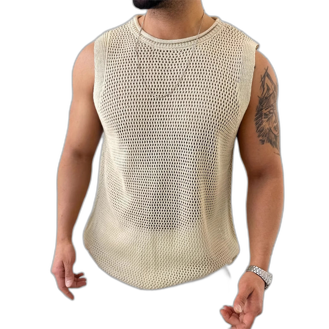Open-Knit Mesh Tank