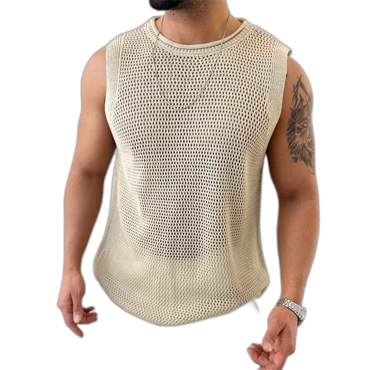 Open-Knit Mesh Tank