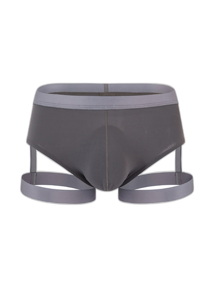 Men’s Sexy Solid Color Suspender Briefs