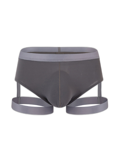 Men’s Sexy Solid Color Suspender Briefs