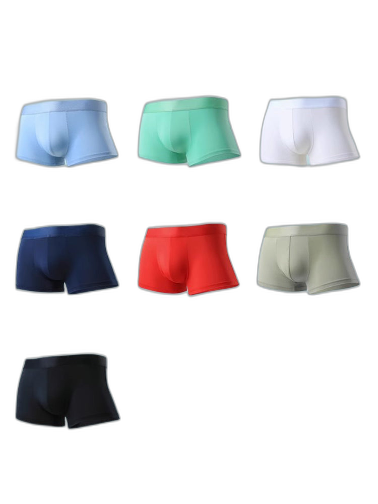 3 Pack Men's Ultra-thin Ice Silk Seamless Solid Trunks