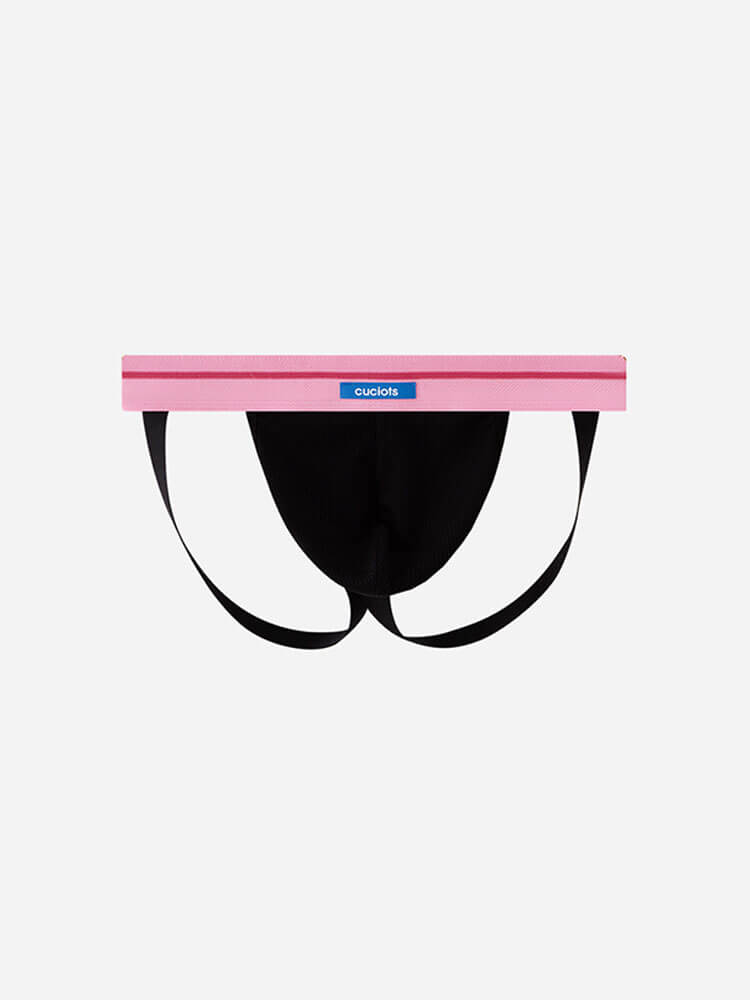 Men's Sexy Pink Hollow Modal Double Thong