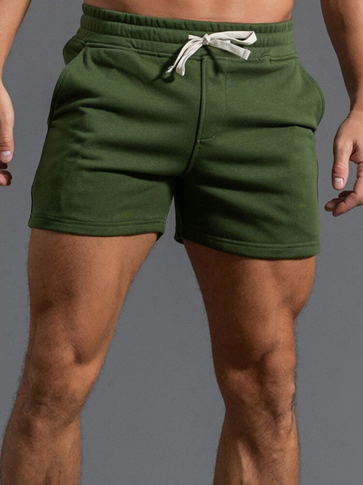 Men's Casual Solid Cotton Gym Shorts