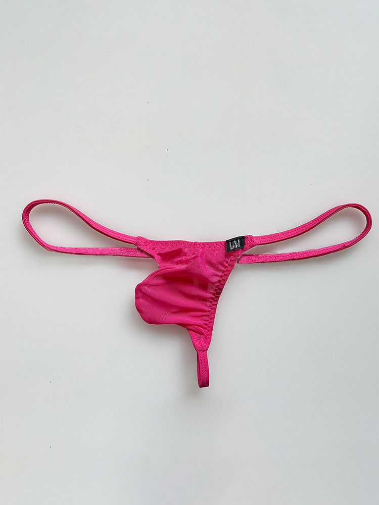 Men's Mesh See-Through Stretch Thin Strap Thong