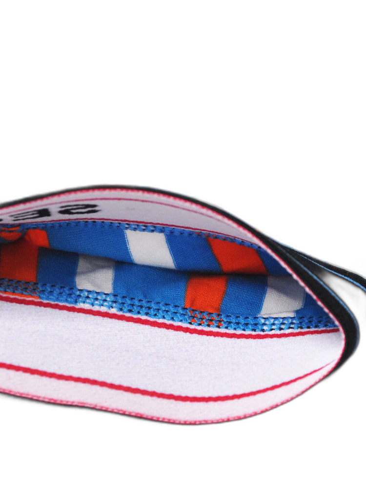 2 Pack Men's Colorful Striped U Convex Pouch Trunks