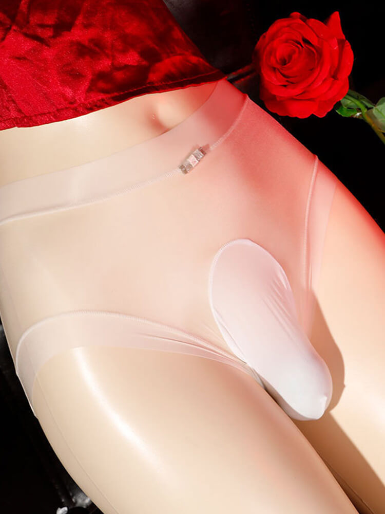 Men's Sexy Transparent Thin Wrapped Egg Briefs