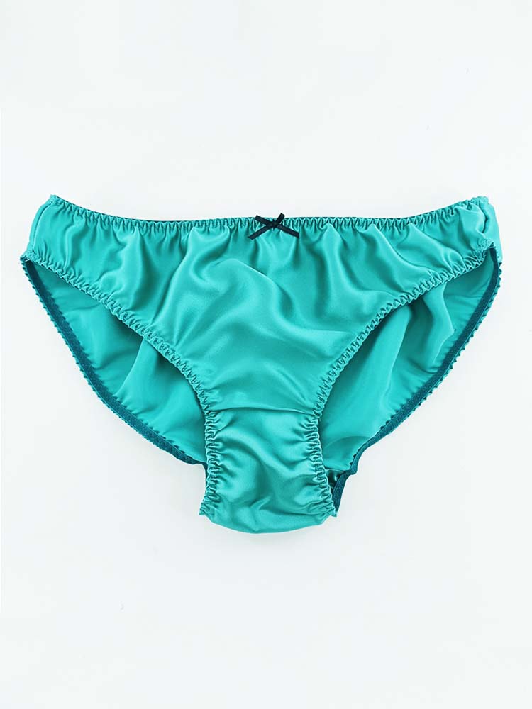 Simple Small Bow Mulberry Silk Solid Color Briefs