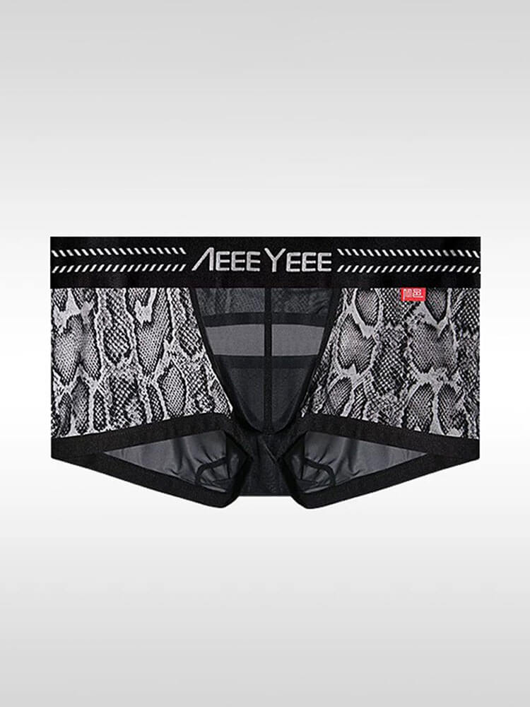 Men's Printed Ultra-Thin U-Pouch Cut-Out Trunks
