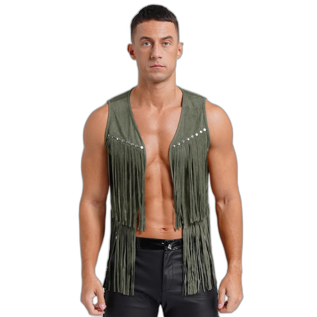 Suede Tassel Western Cowboy Vest