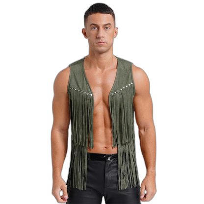Suede Tassel Western Cowboy Vest