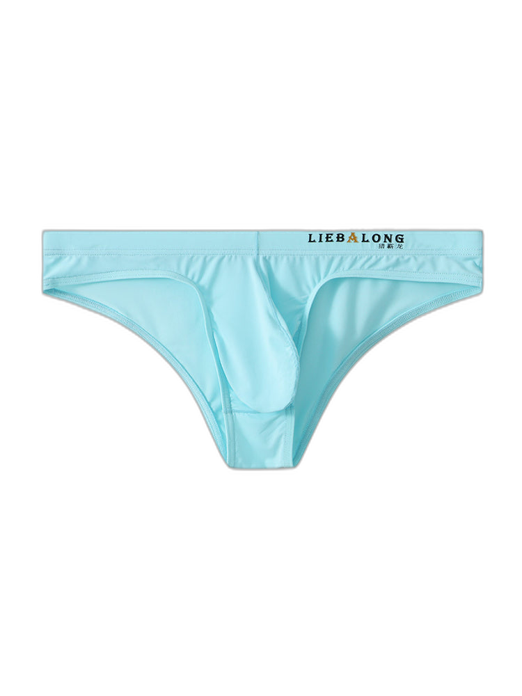 4 Pack Men's Ice Silk Low-Rise Big Pouch Sexy Comfortable Bikini