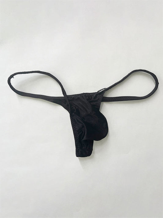 Men's Solid Color Low-Rise U-Convex Pouch Thong