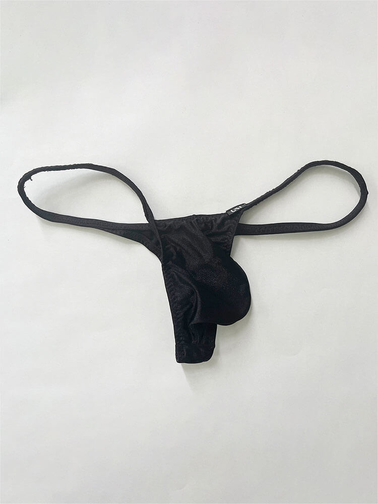 Men's Solid Color Low-Rise U-Convex Pouch Thong