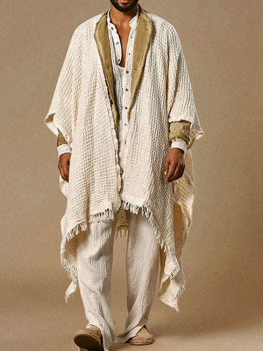 Casual Solid-Color Tassel Trim Beach Shawl