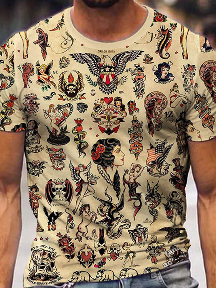 Men's 3D Digital Printing Sports T-shirt