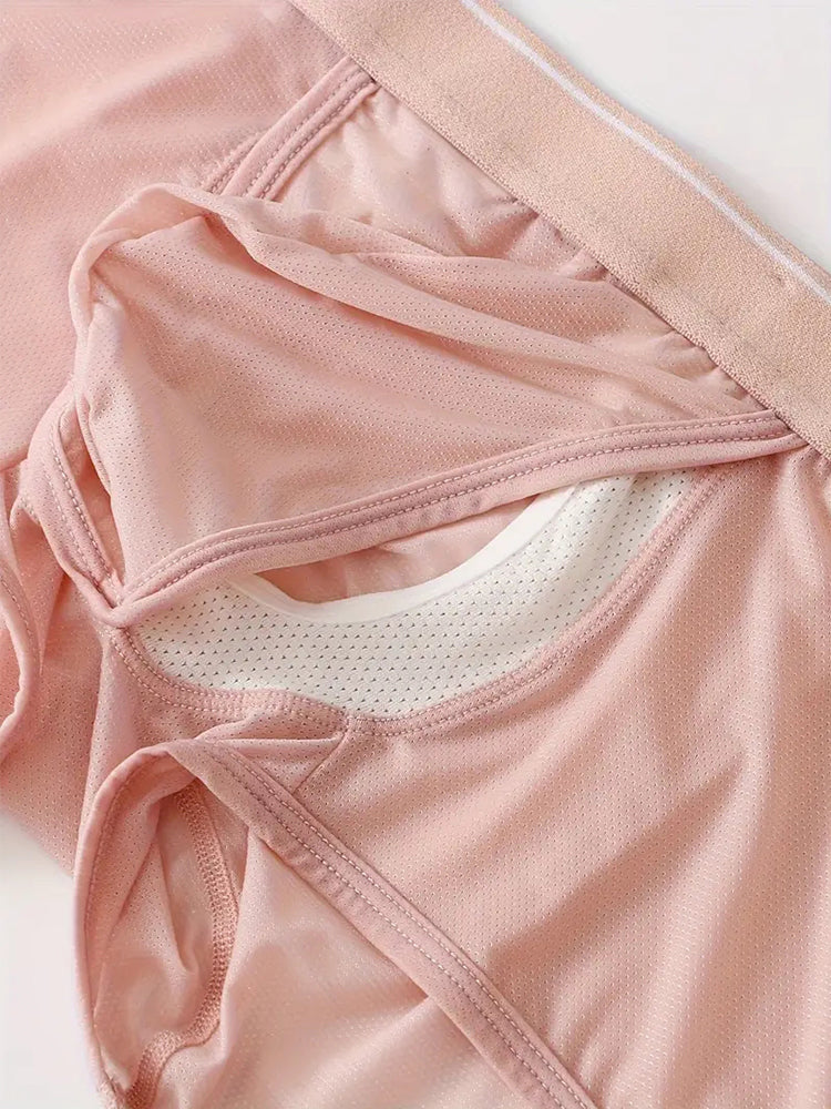 2 Pack Men's Breathable Mesh Trunks with Fly