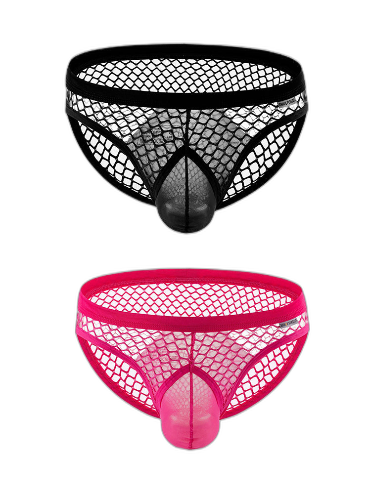 2 Pack Men's Low-Rise Mesh Breathable Bikini