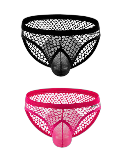 2 Pack Men's Low-Rise Mesh Breathable Bikini