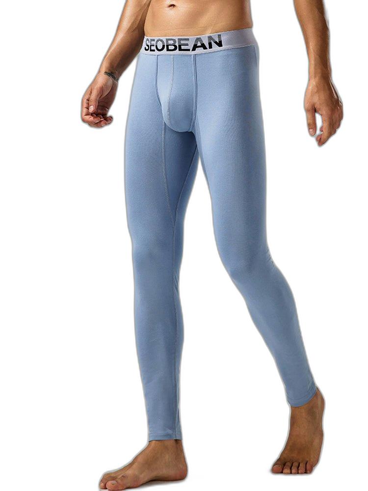 Seobean Men's Thin Autumn and Winter Essential Thermal Underwear Long Pants