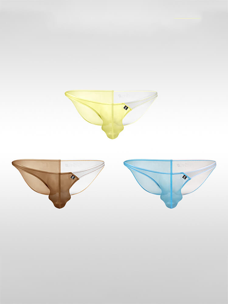 Men's Low-Rise Seamless  Sheer Ice Silk Thong