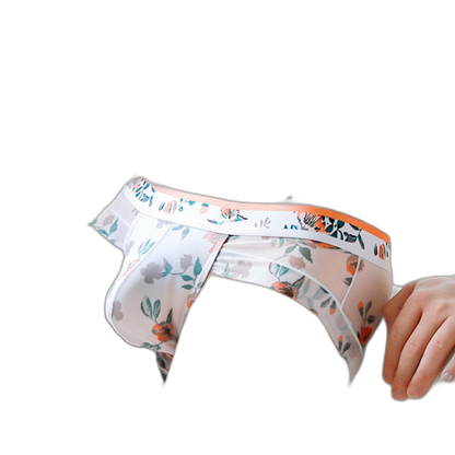 4 Pack Men’s Flower Print Pouch Briefs