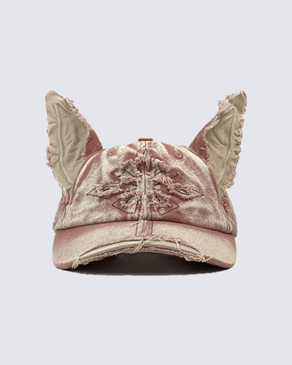 Distressed Denim Ear Cap