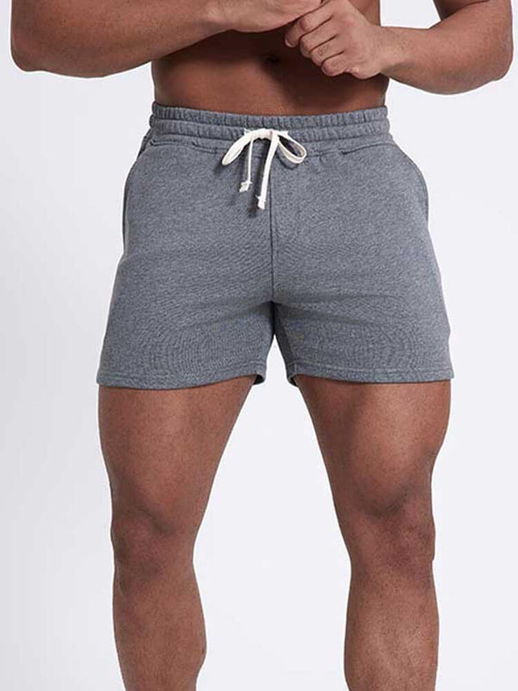 Men's Casual Solid Drawstring Athletic Shorts